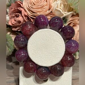 Purple Dragon Vein Agate Bracelet 20mm Size 6.5